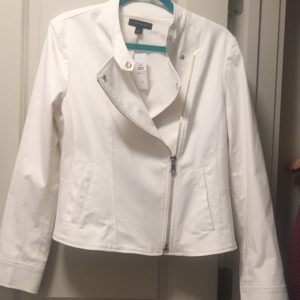 Cream/winter white Moto jacket